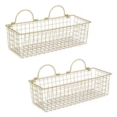 DII&reg; Medium Wire Wall Baskets, 2ct. Gold