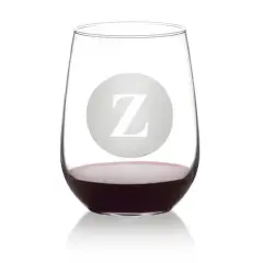Hortense B. Hewitt Co. Circle Monogram Stemless Wine Glass Z