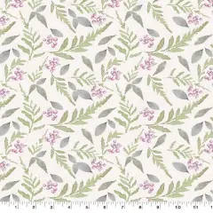 Suzanne Nicoll Peony Leaves & Berries Cotton Fabric