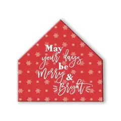 Red Snowflake House Shaped Canvas Wall Art