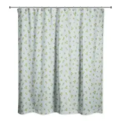 Daisy Pattern Shower Curtain Green