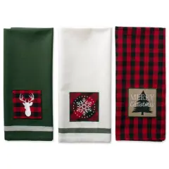 DII&reg; Christmas Fireside Embellished Dishtowels Set