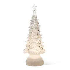 Glitzhome&reg; 18.5" Lighted Acrylic Rotating Christmas Table Tree
