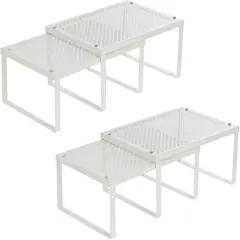 NEX&trade; White Expandable Counter Cabinet Shelf Organizer Set