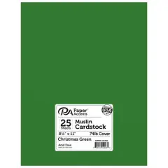 PA Paper&trade; Accents 8.5" x 11" 73lb. Smooth Cardstock, 25 Sheets Christmas Green