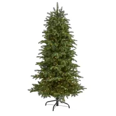 6ft. Pre-Lit South Carolina Fir Artificial Christmas Tree, Clear LED Lights