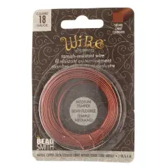 The Beadsmith&reg; Wire Elements&trade; 18 Gauge Tarnish Resistant Medium Temper Square Wire, 7yd. Antique Copper