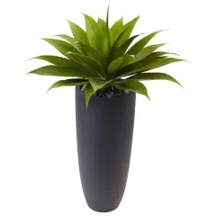 3ft. Agave Plant in Gray Cylinder Planter