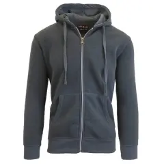 Galaxy by Harvic Boy's Fleece-Lined Zip-Up Hoodie Charcoal