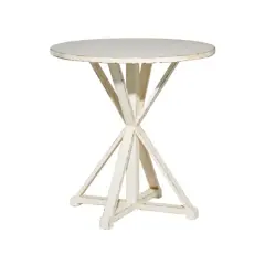 31" White Wood Farmhouse Accent Table