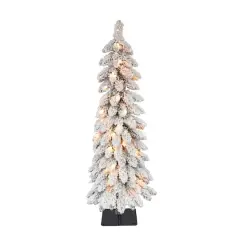3ft. Pre-Lit Flocked Alpine Artificial Christmas Tree, Clear Lights