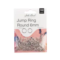 John Bead Must Have Findings 6mm Round Jump Ring, 142ct. Antique Silver