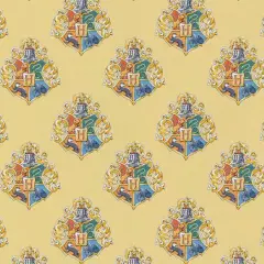Harry Potter Yellow Watercolor Crest Precut Cotton Fabric