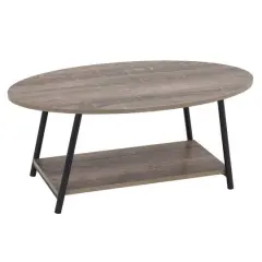 Household Essentials 39" Jamestown Oval Coffee Table Ashwood