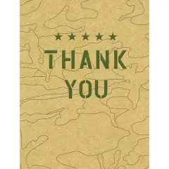 JAM Paper 'Go Green' Camo Thank You Card Set, 16ct.