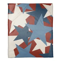 Red, White & Blue Star Pattern Coral Fleece Blanket