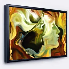 Designart - Metaphorical Inner Self - Abstract Canvas Art Print in Black Frame