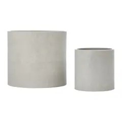 Hello Honey&reg; Stoneware Planters with Embossed Cross Hatch Texture Set Gray