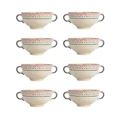 Hello Honey&reg; 8" Multicolor Patterned Stoneware Bowls with Handles, 8ct.