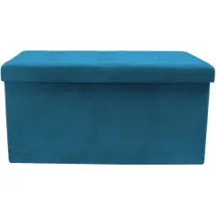 Sorbus 30" Faux Suede Storage Bench Teal