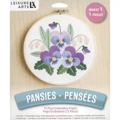 Leisure Arts&reg; 6" Pansies Embroidery Kit