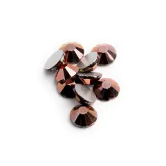 John Bead Crystal Lane SS16 Metallic Glass Round Flatback Rhinestones, 288ct. Metallic Rose Gold