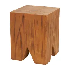18" Brown Block Outdoor Accent Table
