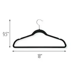 Honey Can Do Black Slim-Profile Non-Slip Velvet Hangers, 50ct.