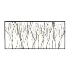 Silver Metal Contemporary Tree Branch Wall Decoration