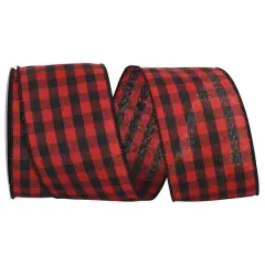 Reliant 2.5" x 10yd. Hilltop Cabin Buffalo Check Wired Ribbon