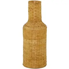 Brown Bamboo Tall Woven Floor Vase