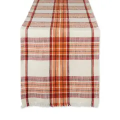 DII&reg; 108" Pumpkin Spice Plaid Table Runner