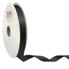 Gwen Studios Single Faced Satin Ribbon Black