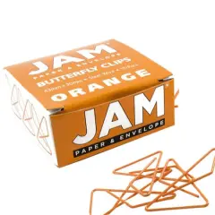 JAM Paper Colorful Butterfly Paper Clips Orange