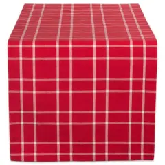 DII&reg; 108" Holly Berry Plaid Table Runner