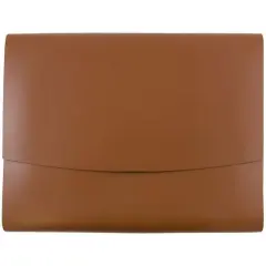 JAM Paper Italian Leather Snap Closure Portfolio Brown