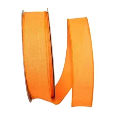 Reliant 1.5" x 50yd. Linen Wired Ribbon Orange
