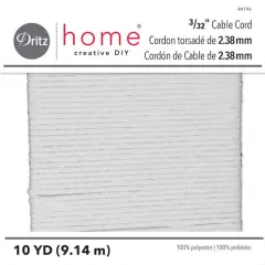 Dritz&reg; Home White Polyester 3/32" Cable Cord, 10yd.