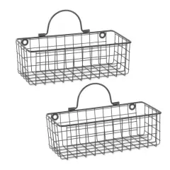 DII&reg; Small Wire Wall Baskets, 2ct. Black