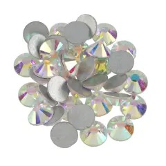 SS38 Clear Aurora Borealis Round Flatback Glass Rhinestones, 432ct. by Bead Leading&trade;