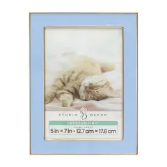 Expressions&trade; 5" x 7" Gold Trim Tabletop Frame by Studio D&eacute;cor&reg; Blue