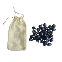 Hello Honey&reg; 36 Pack 1" Blue Embossed Mercury Glass Ornaments in Muslin Bag