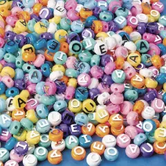 The Beadery&reg; Pastel Plastic Vowel Beads, 10mm