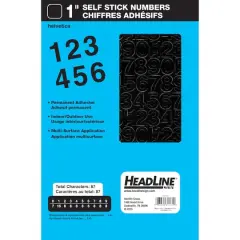 Headline Sign&reg; Black Helvetica Numbers Vinyl Stickers, 1''