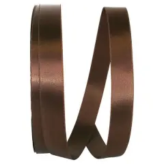 JAM Paper 7/8" x 100yd. Double Face Satin Allure Ribbon Brown