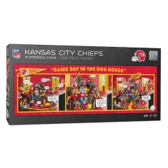 NFL Game Day in the Dog House 1,000 Piece Puzzle Kansas City Chiefs