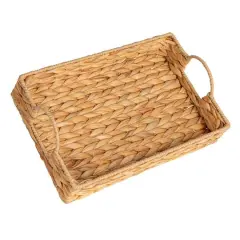 Hello Honey&reg; 15.75" Natural Water Hyacinth Handwoven Tray with Handles