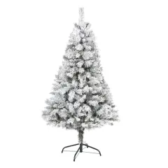 5ft. Unlit Flocked White River Mountain Pine & Pinecones Artificial Christmas Tree