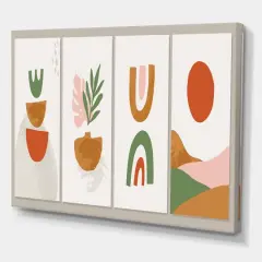 Designart - Minimalistic Compostion of Organic Shapes VI - Modern Canvas Wall Art Print