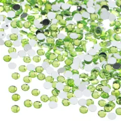 John Bead Acrylic Round Flat Back Rhinestones, 4mm Peridot